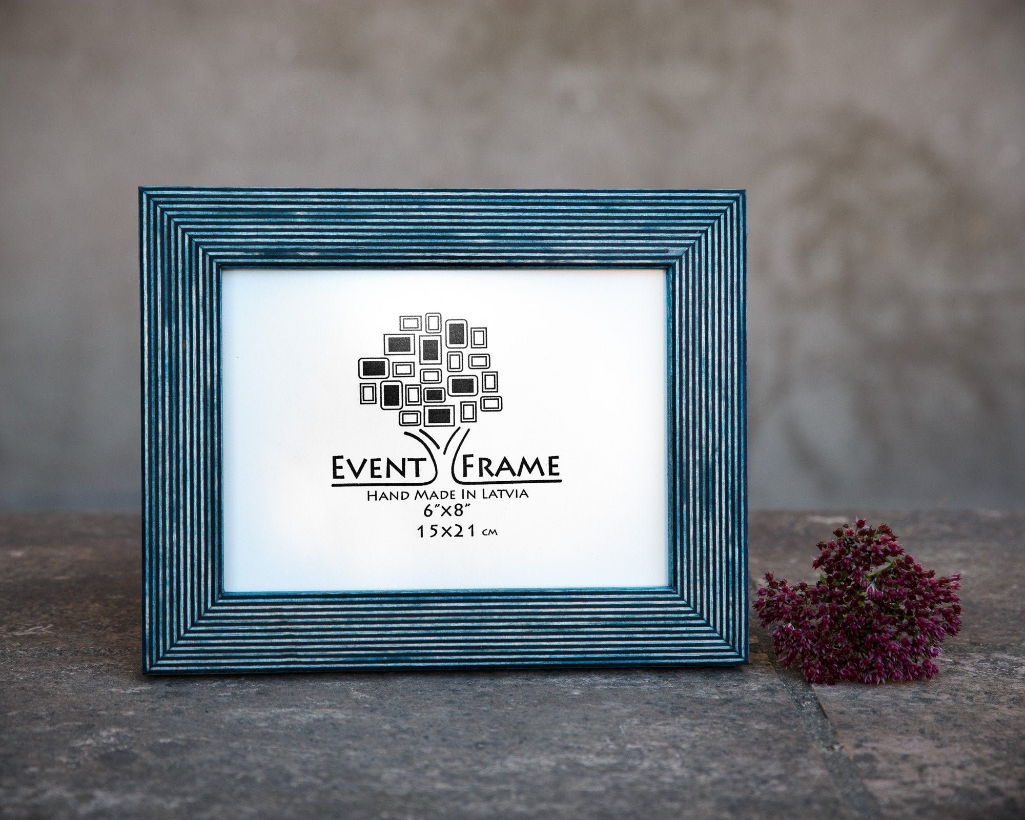Teal Photo Frame, Rustic Wood Picture Frame, Wooden Handmade Frame A5…