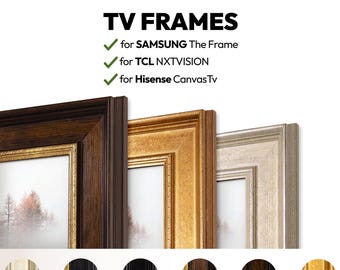 Wooden TV Frame Bezel: Gold, Champagne, Brown & Black - Samsung Frame, TCL, Hisense