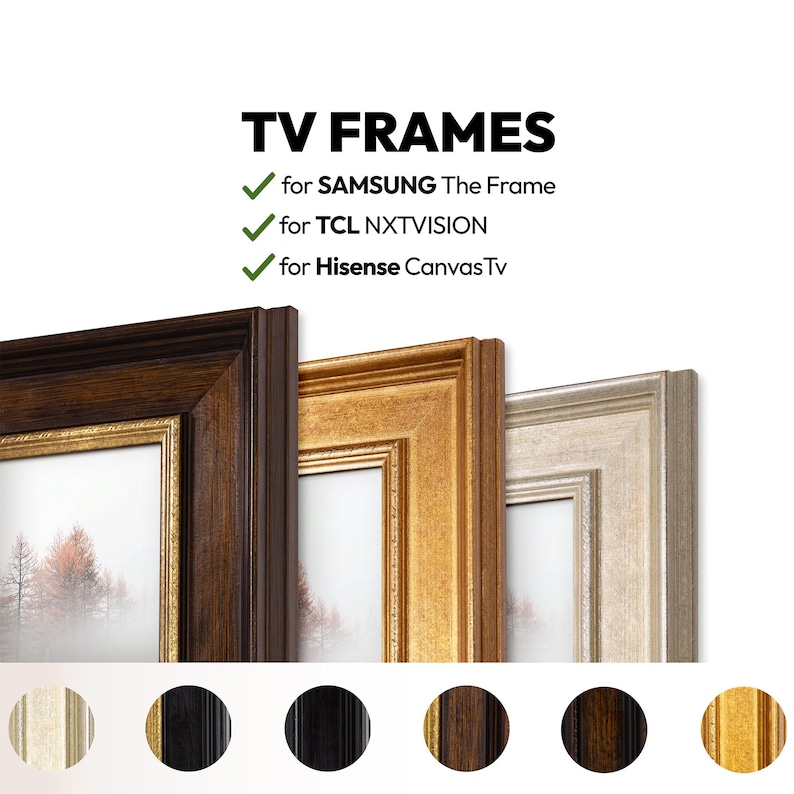 hisense canvas tv frames gold Samsung The Frame art, champagne frame tv 55, gold and brown tv frame samsung black and gold frame tcl 65 bezel tv frame