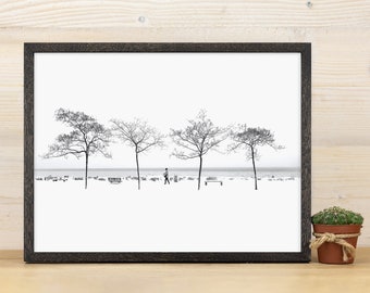 Super Thin Black Oak Picture Frame: Modern Wall Art Decor
