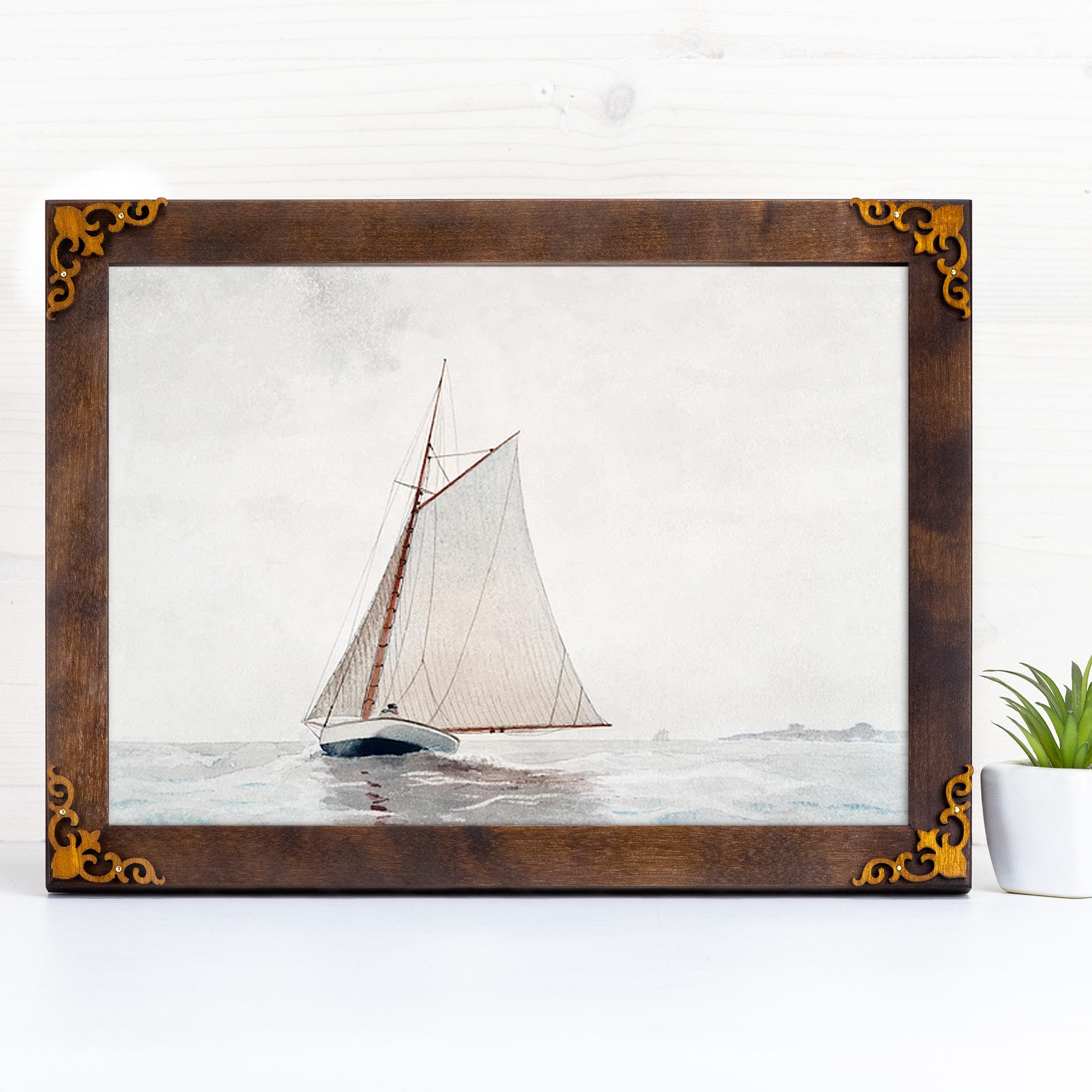 Mid Century Modern Photo Frame, Vintage Design Picture Frame, Classic Style Handmade Farmhouse Decor, Lake House Decor A1 A2 20x28 24x36