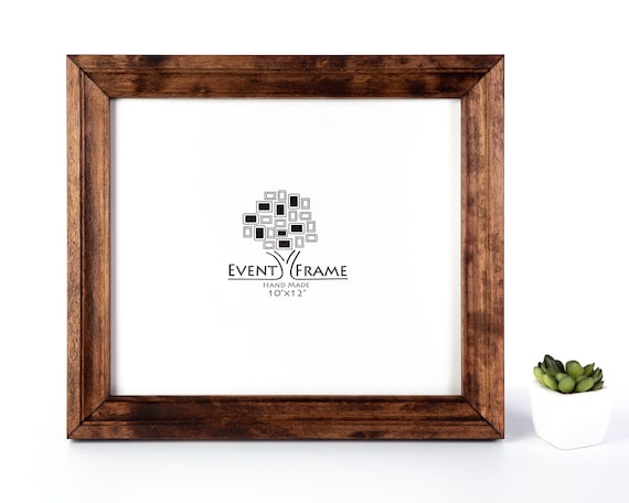 4x4 Frame with Mat - Brown 8x8 Frame Wood Made to Display Print or