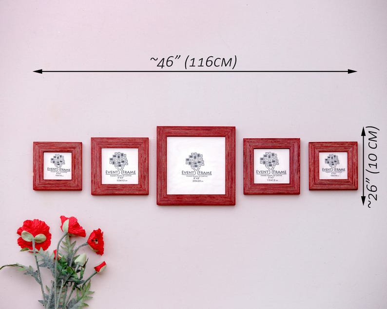 Square Picture Frame Set of 5 Frames Sizes 8x8 Etsy