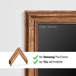 Handmade Wood TV Frame, Early American Stain, Linseed Oil Finish, for Samsung TCL