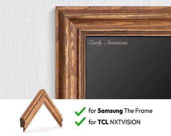 Handmade Wood TV Frame, Early American Stain, Linseed Oil Finish, for Samsung TCL