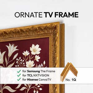 Sierlijke gouden tv-lijst: Samsung The Frame, Hisense, TCL NXTVision vintage bezel
