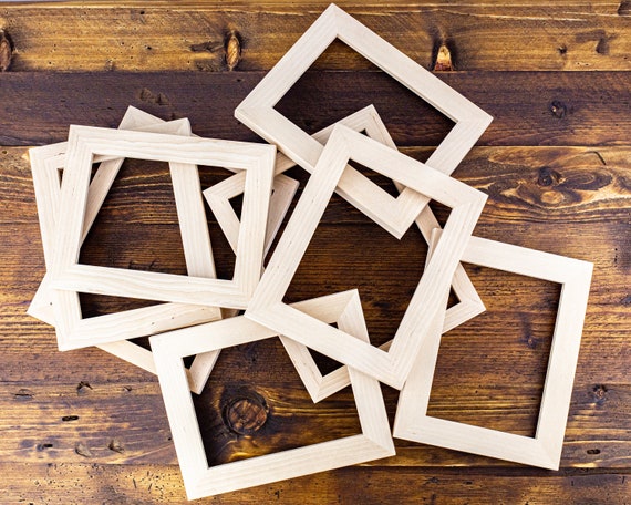 Lot Of 12 Unfinished Wood Picture Frames For Crafts / Painting 4x6