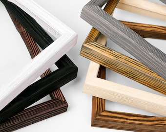 Rustic Picture Frame made from Solid Wood, Thin Profile, Farmhouse Decor