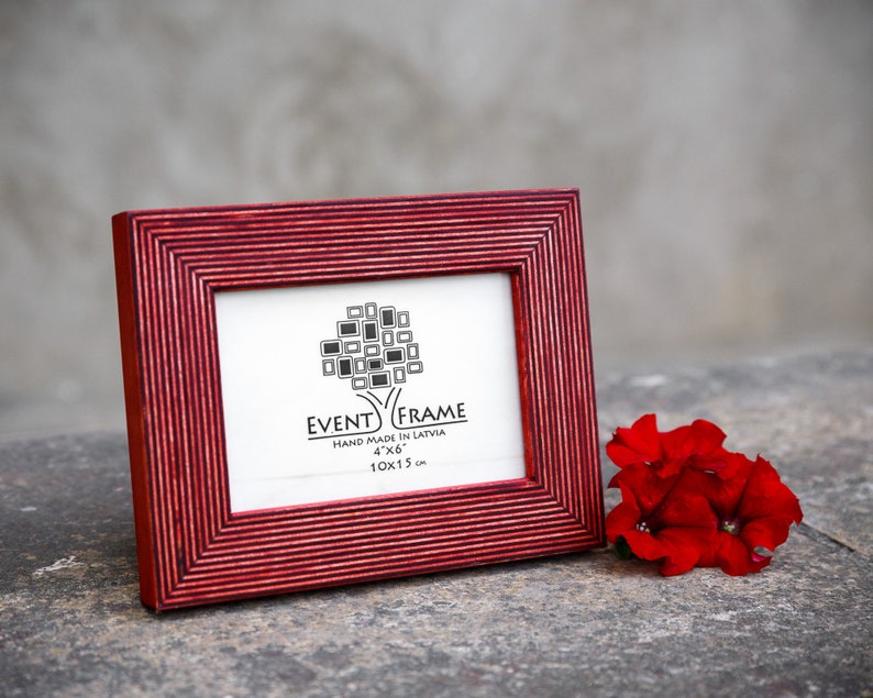 Red Picture Frame Wood Photo Frame Rustic Frame A5 A4 A3 4x4 Etsy