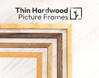 Custom Size Thin Picture Frame, Handmade Hardwood Gallery Wall Frames 18x24, 16x20, 11x14, 8x10