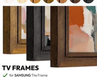 Colorful Wooden Frame for Samsung The Frame, Hardwood NXTFRAME Tv Wall Mount for Your TCL Art Frame Tv, TV Sizes 32 43 50 55 65 75 85 inch