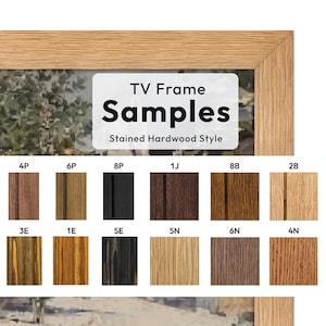 Beispiele für TV-Rahmen aus gefärbtem Hartholz: Samsung The Fame, TCL NXTVision und Hisense Canvas TVs