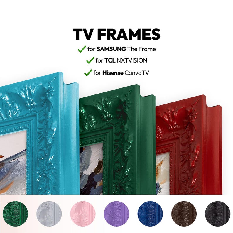 colorful ornate tv frame 65 for Samsung The Frame 65 inch tv frame tv frame colorful, modern frame tvs tcl tv bezel
