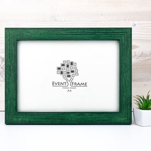 Green Picture Frame, Wooden Handmade Frame, Rustic Frame 4x4, 4x6, 5x7, 7x9 8x10, 8x12, 11x14, 8.5x11, 10x10, 10x30, A5, A4, A3, 12x16 32x40