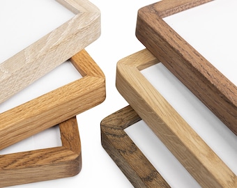 Rounded Corner Thin Picture Frame - Handcrafted from Solid Oak Hardwood - Choose Your Color/Size