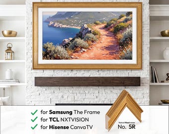 Gold TV Frame for Samsung The Frame, Hisense CanvasTV & TCL NXTVISION - Handmade
