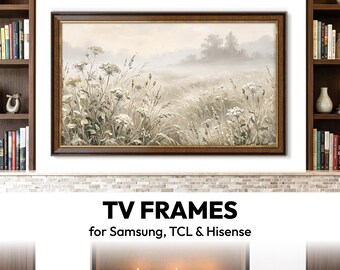 Modern Brown & Gold Frame TV for Samsung The Frame, TCL NXTVISION and Hisense CanvasTV
