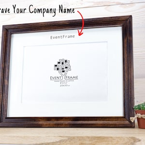 Engraved Custom Wooden Picture Frame With White Mat, Walnut Brown ...