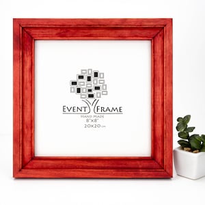 Red Color Picture Frame, Wooden Custom Size Photo Frame, Handmade Antique Design Frame for Wall Art 8x8, 11x14, 18x24, 24x36, A1, A2, A3, A4