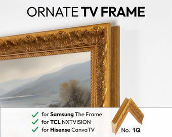 Ornate Gold TV Frame: Samsung The Frame, Hisense, TCL NXTVision Vintage Bezel