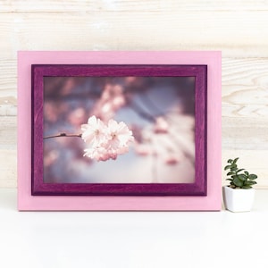 Marco de madera personalizado rosa + púrpura, marco de fotos de doble color hecho a mano, marco de pared moderno, marco de póster A1 A2 A3 A4 11x14 12x18 20x30 24x36