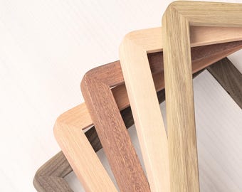 Hardwood Picture Frames, Walnut Oak Birch Beech Sapele, Rounded Corners