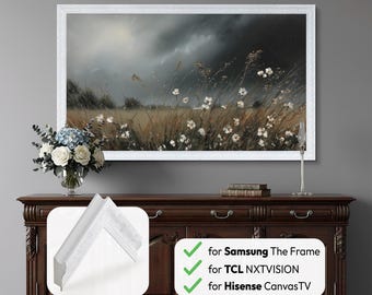 White Ornate TV Frame - Compatible with Samsung, TCL NXTVISION, Hisense CanvasTV