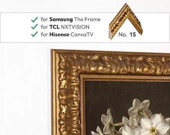 Antique Gold Television Frame Compatible With Samsung The Frame, Hisense Canvas, TCL NXTVISION
