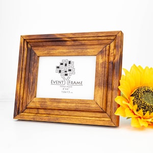 Honey Brown Wooden Gallery Frame in 2 inch Flat Style, Handmade Hardwood Picture Frame, Any Custom Size A2 A1 8x10 9x12 11x14 16x20 24x18