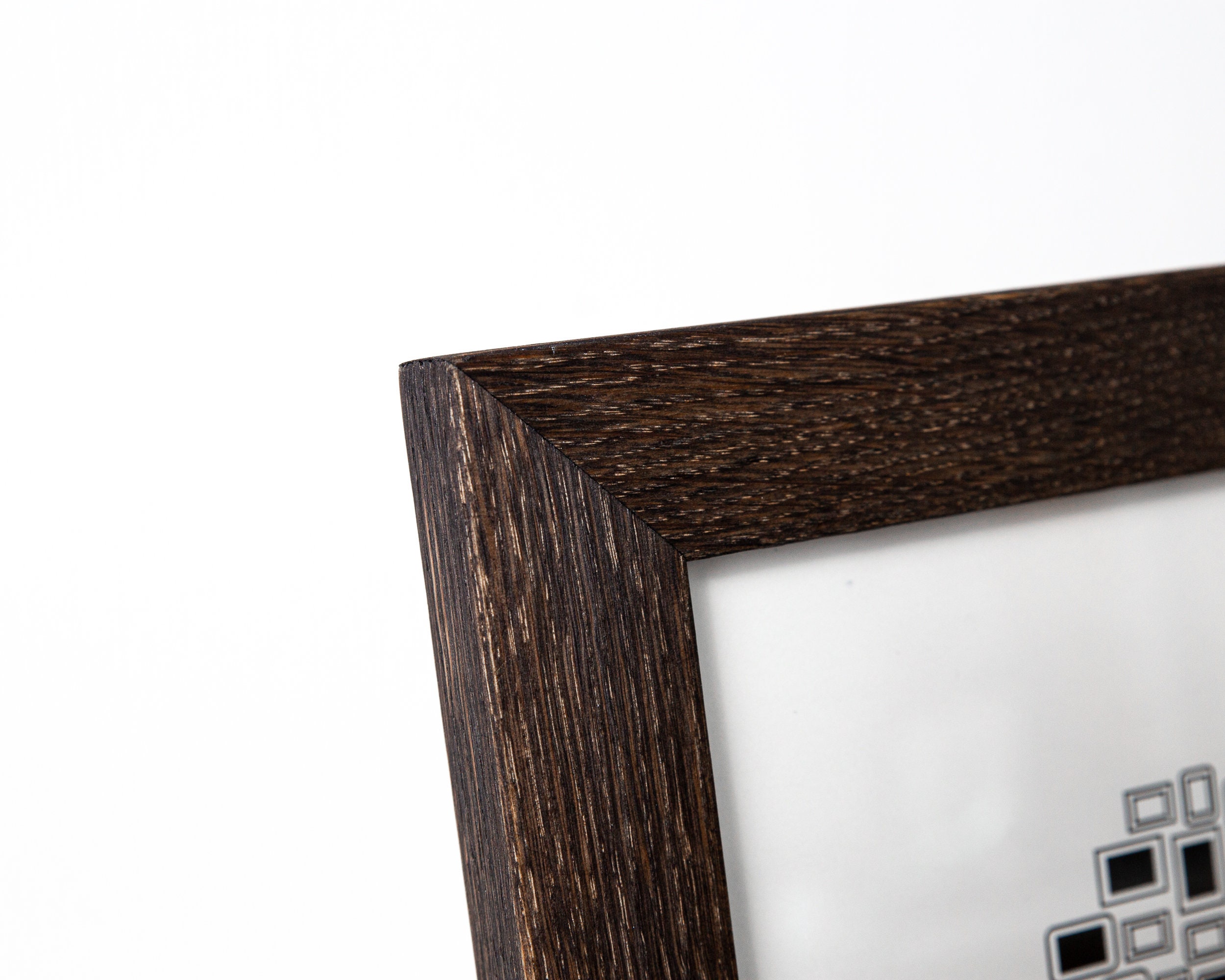 Black Oak Picture Frame Custom Sizes Wood Photo Frame Etsy