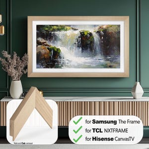 Marco de TV de roble natural para Samsung The Frame TV, soporte de TV para TCL NXTFrame TV, bisel de roble Hisense CanvasTV, tamaños 32, 43, 50, 55, 65, 75 y 85 pulgadas