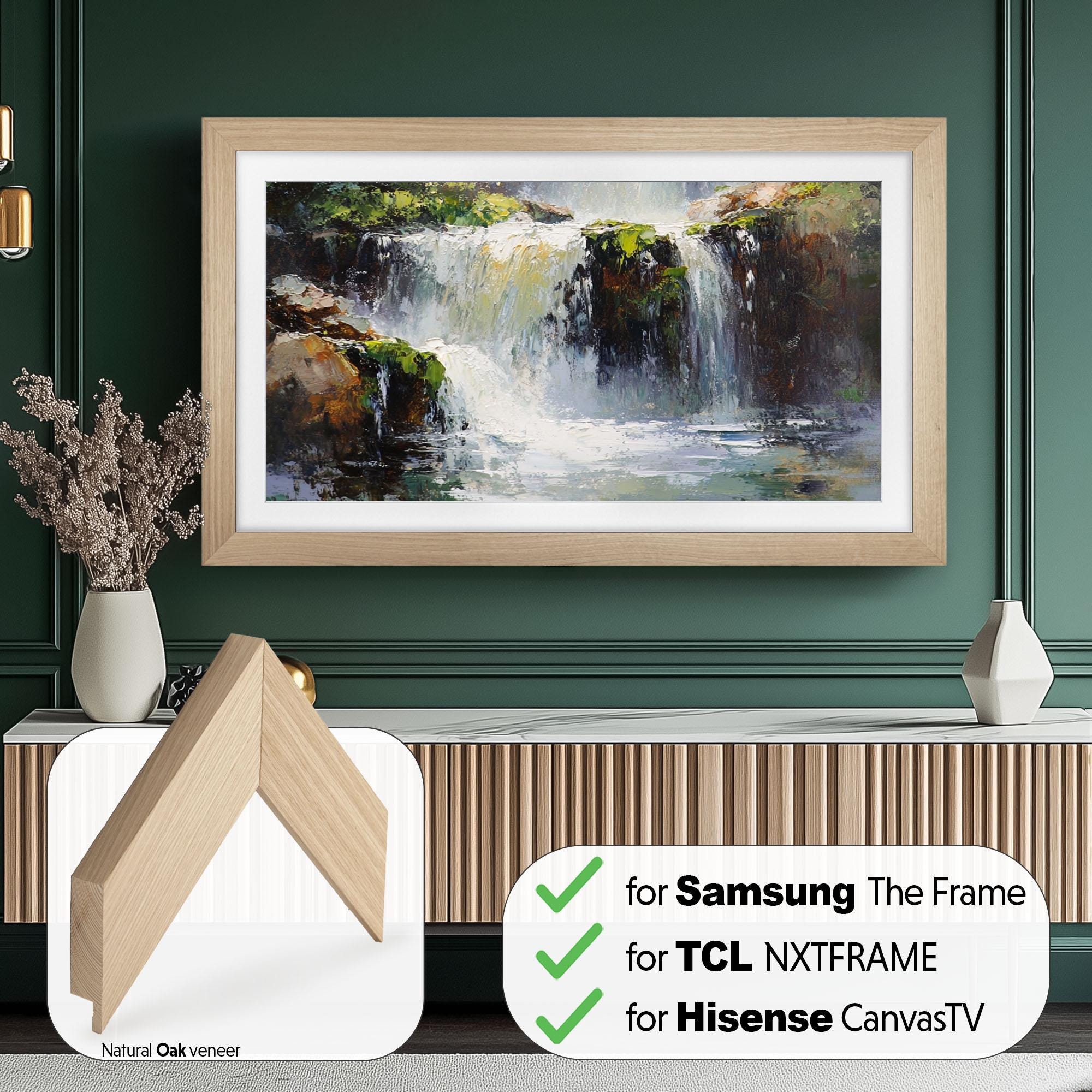 Natural Oak TV frame for Samsung The Frame TV, Tv Mount for TCL NXTFrame Tv, Oak Hisense CanvasTV Bezel, Sizes 32 43 50 55 65 75 85 inch