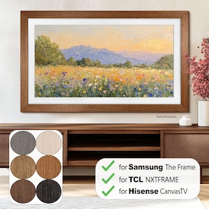 Eiken tv-lijst voor Samsung The Frame, kleurrijke tv-rand voor Hisense CanvasTV, TCL NXTFRAME tv-muurbeugel, tv-maten 32 43 50 55 65 75 85 inch