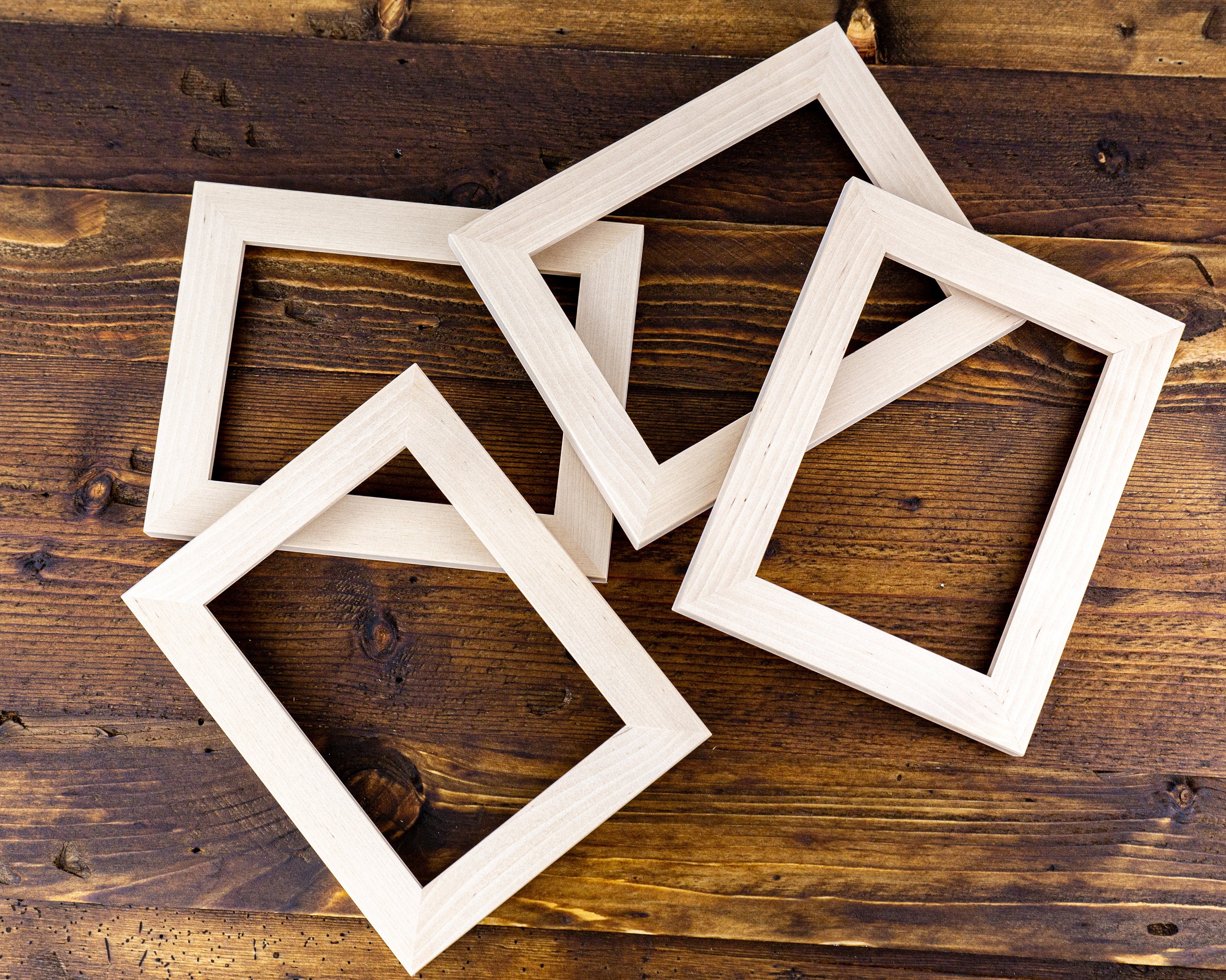 Unfinished wood frame outlet