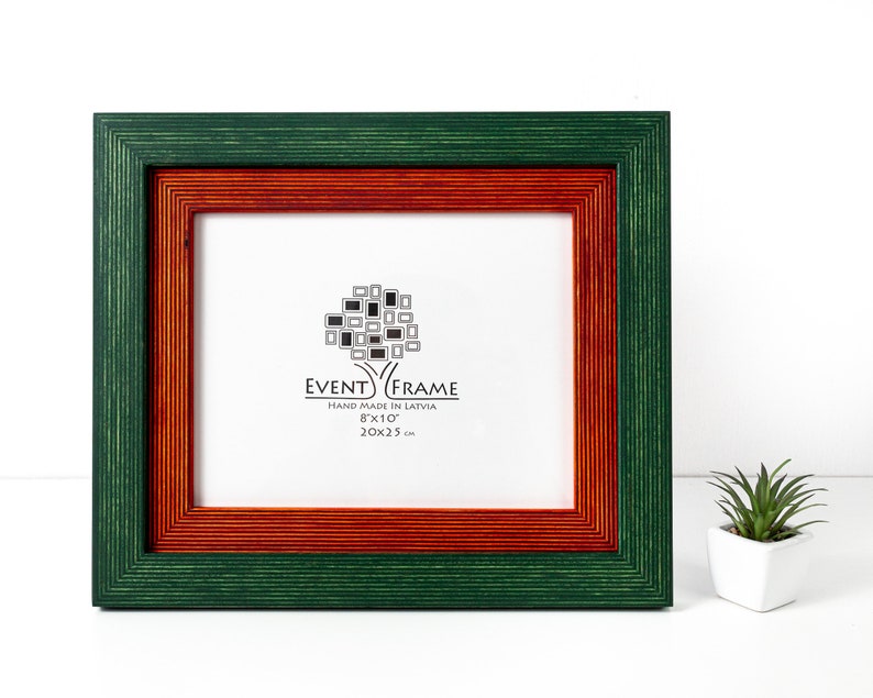 Green Orange Picture Frame Wide Photo Frame 11x14 Frame Etsy