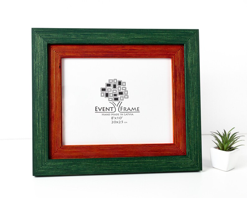 Green Orange Picture Frame Wide Photo Frame 11x14 Frame Etsy
