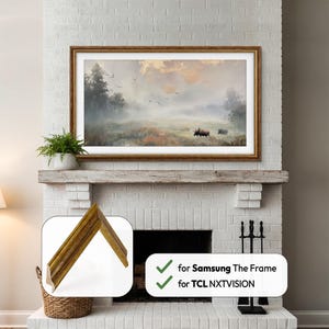 Wood and Gold TV Frame for Samsung The Frame & TCL NXTVision Wooden Bezel