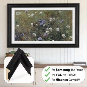 Black TV frame for Samsung The Frame, Handmade Bezel for TCL NXTFrame, Black Mount for Hisense CanvasTV, Sizes 32 43 55 55 65 75 85 inch