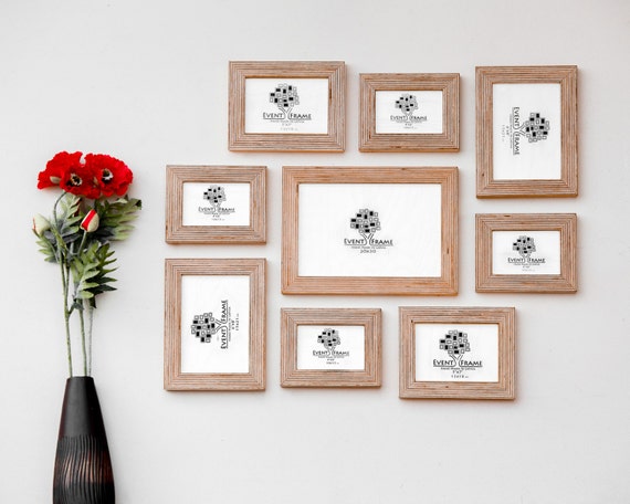 9-Piece Light Oak Wood 4x6 Gallery Wall Picture Frame Set + Reviews