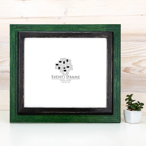 Green + Black Photo Frame,Handmade Custom Frame, Wooden Gallery Wall Frame 16x20, 18x24, 24x36, 12x16, 8x10, 11x14, 8.5x11, A1, A2, A3, A4