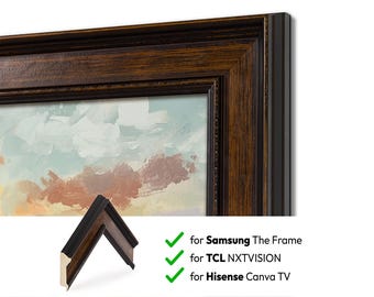 Brązowa szczotkowana rama telewizora Samsung The Frame/Pro, Hisense CanvasTV i TCL NXTVISION