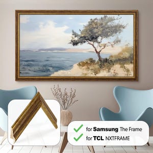 Brown and Gold Wooden TV Frame for Samsung The Frame & TCL NXTFrame