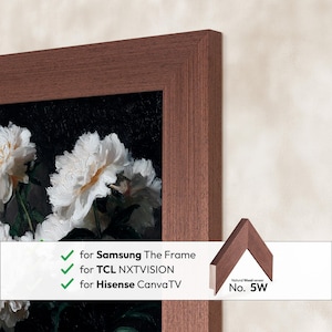 Samsung The Frame de madera de wengué hecho a mano, televisor Hisense CanvasTV, bisel TCL NXTVISION