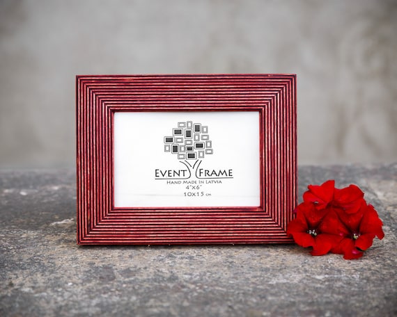 Red Picture Frame Wood Photo Frame Rustic Frame SIZES 4x4 4x6 5x5 5x7 5.5x8.5 6x6 6x8 7x7 7x9 8x8 8x10 10x10 8x12 8.5x11 11x14