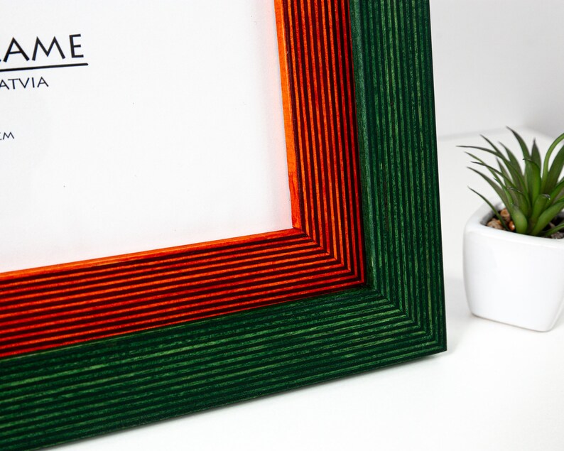 Green Orange Picture Frame Wide Photo Frame 11x14 Frame Etsy
