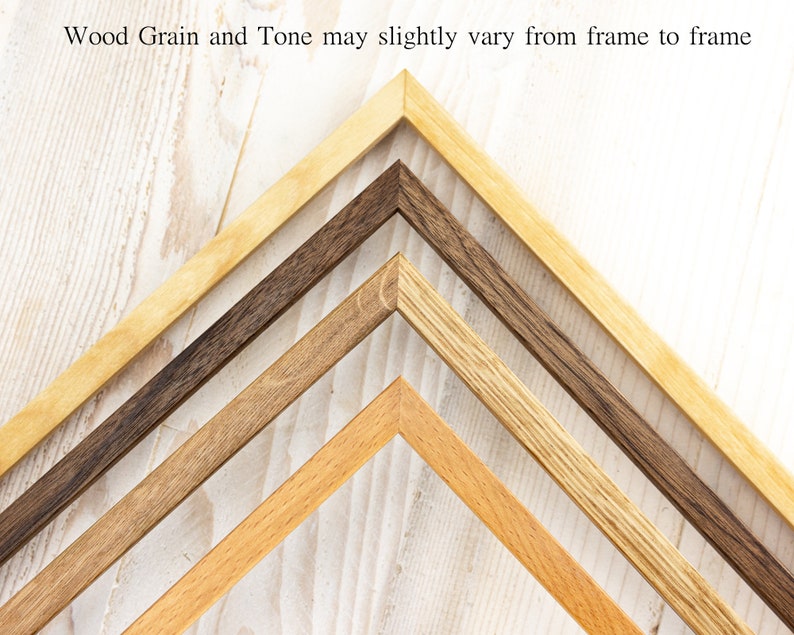 Super Thin Edge Picture Frame, Natural Hardwood of Your Choice in Minimalistic Style, Handmade Custom Size Photo Frame A1 10x10 12x18, 24x36 image 10