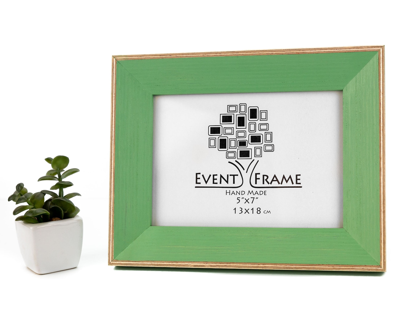 Green Photo Frame Wood Picture Frame Scandinavian Wall Art Etsy