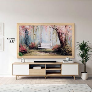 white oak tv frame 65 inch Samsung The Frame frames 55 custom size frame for lg, hisense, tcl tv frame bezel natural wooden frame oak hardwood, sophisticated timeless girlie tv art