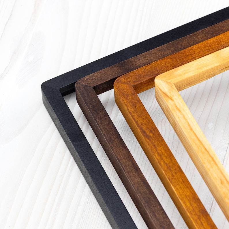 Thin Edge Round Corner Frames, Solid Birch Hardwood Custom Size Frame, Handmade Museum Quality, Color of Your Choice A1 A2 12x16 16x20 20x30 zdjęcie 8
