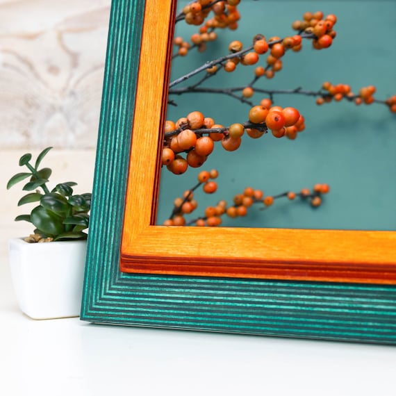 Handmade Green & Orange Picture Frame: Tropical Coastal Decor - Etsy